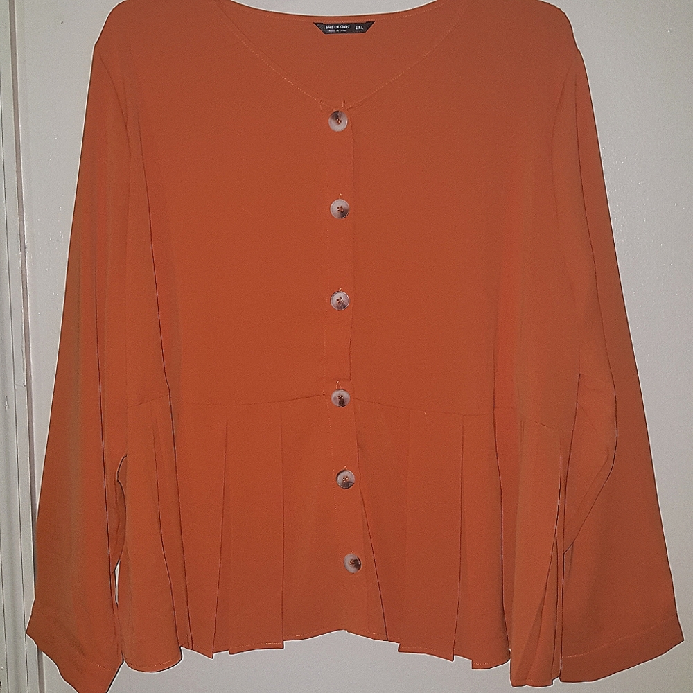 Autumn Orange smock blouse - Picture 3 of 6
